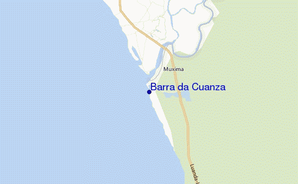 mapa de ubicación de Barra da Cuanza