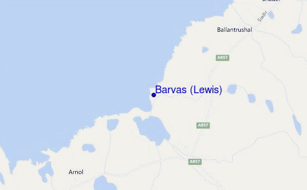 mapa de ubicación de Barvas (Lewis)