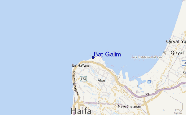 mapa de ubicación de Bat Galim