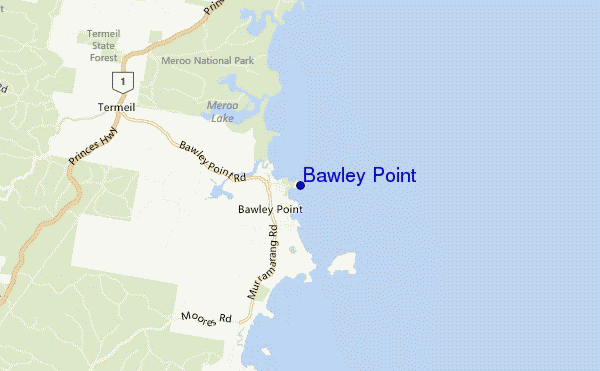 mapa de ubicación de Bawley Point
