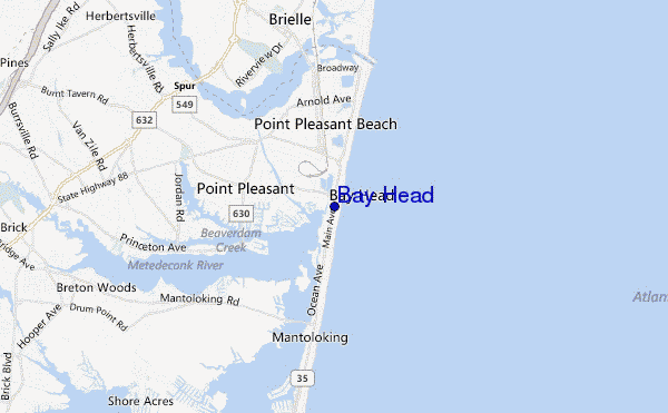 mapa de ubicación de Bay Head