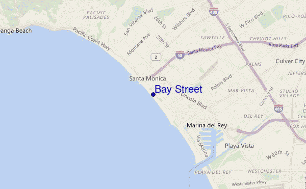 mapa de ubicación de Bay Street