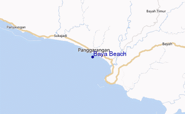 mapa de ubicación de Baya Beach