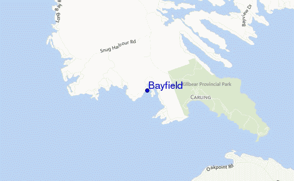 mapa de ubicación de Bayfield