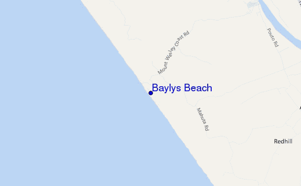 mapa de ubicación de Baylys Beach