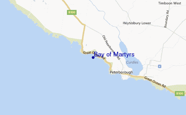 mapa de ubicación de Bay of Martyrs