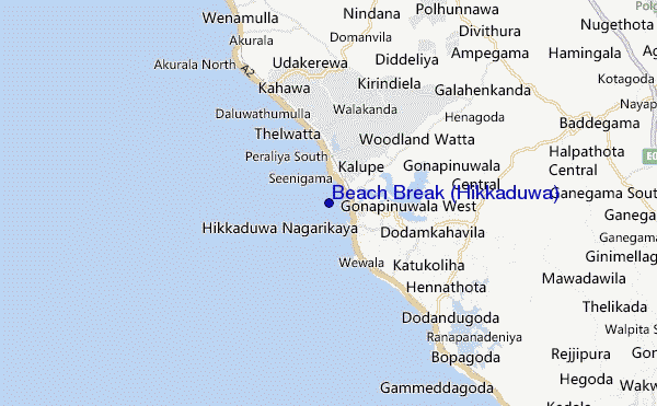 mapa de ubicación de Beach Break (Hikkaduwa)
