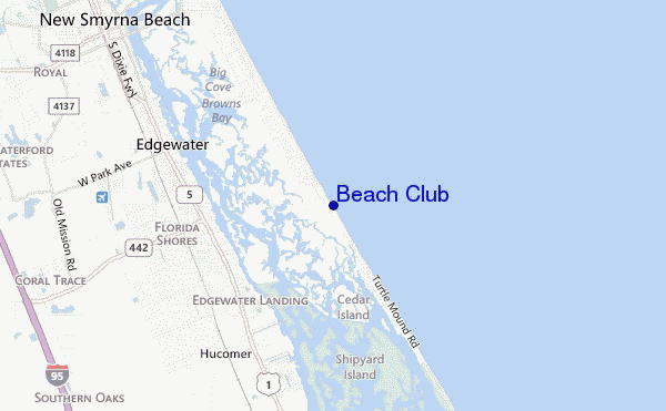 mapa de ubicación de Beach Club