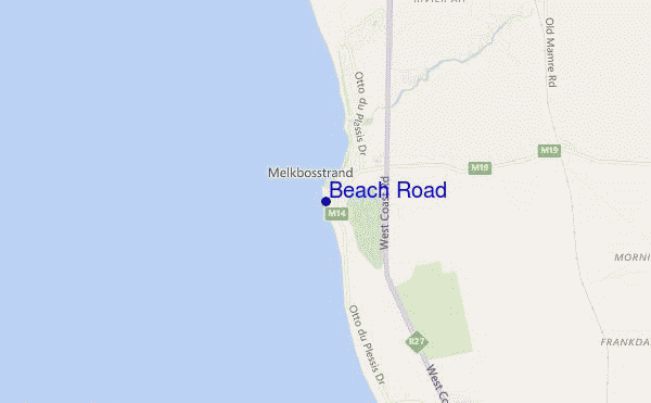 mapa de ubicación de Beach Road