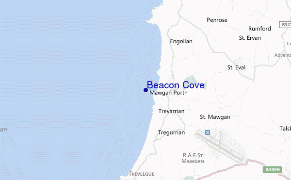 mapa de ubicación de Beacon Cove