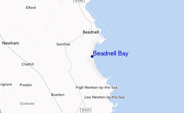 mapa de ubicación de Beadnell Bay