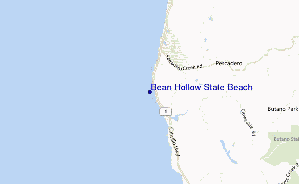 mapa de ubicación de Bean Hollow State Beach