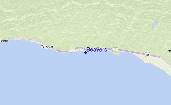 mapa de ubicación de Beavers