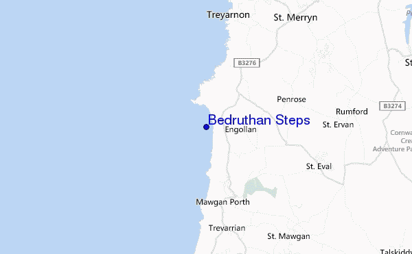 mapa de ubicación de Bedruthan Steps