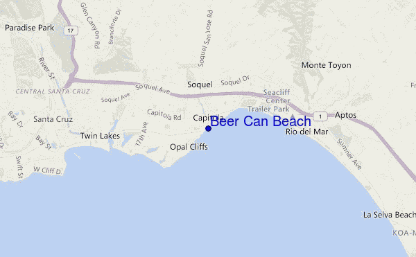 mapa de ubicación de Beer Can Beach