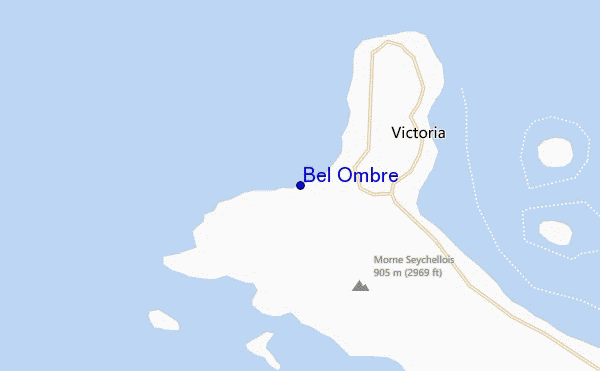 mapa de ubicación de Bel Ombre