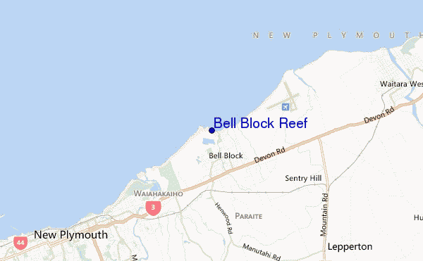 mapa de ubicación de Bell Block Reef