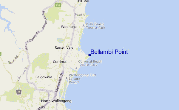 mapa de ubicación de Bellambi Point