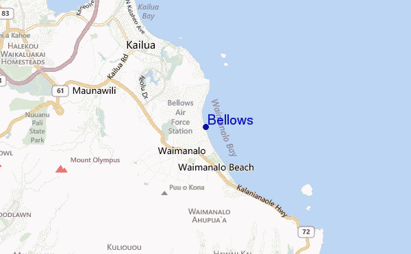 mapa de ubicación de Bellows