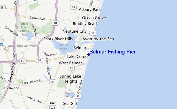 mapa de ubicación de Belmar Fishing Pier