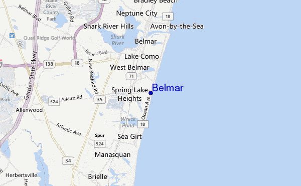 mapa de ubicación de Belmar