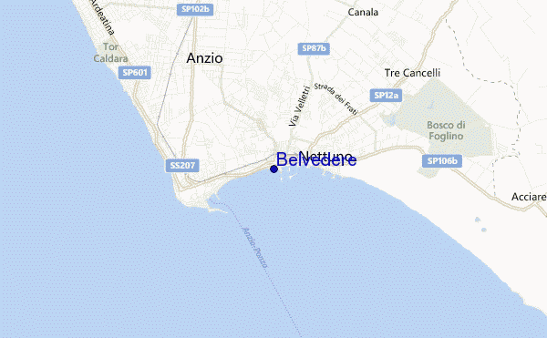 mapa de ubicación de Belvedere