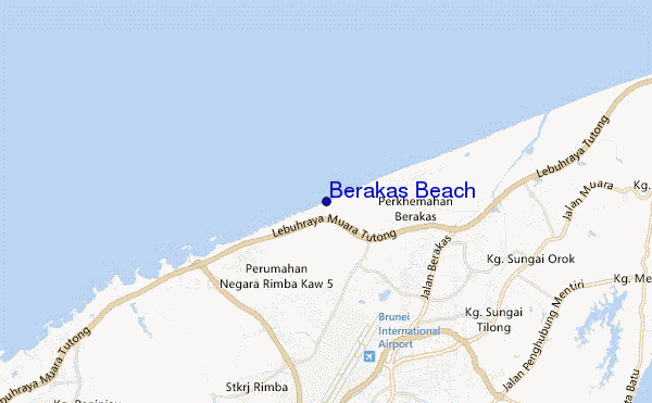 mapa de ubicación de Berakas Beach