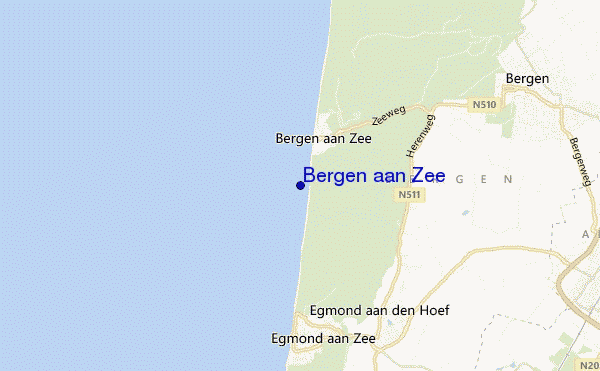 mapa de ubicación de Bergen aan Zee