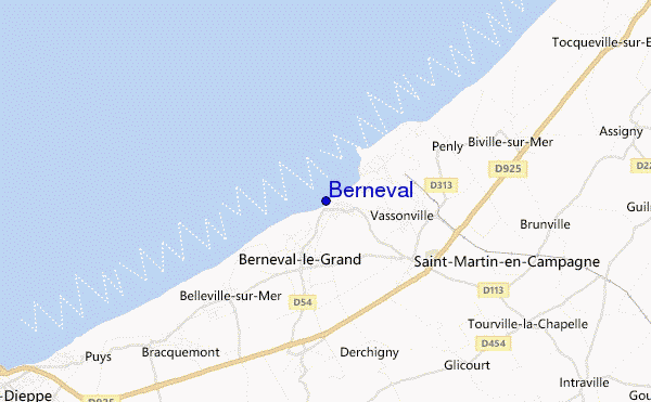 mapa de ubicación de Berneval