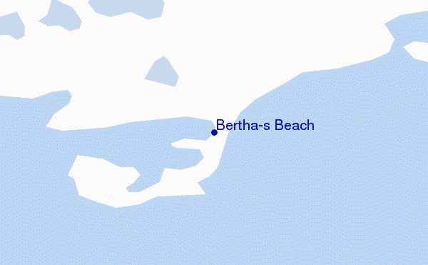 mapa de ubicación de Bertha's Beach