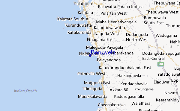 mapa de ubicación de Beruwela