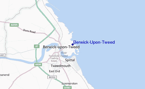 mapa de ubicación de Berwick-Upon-Tweed