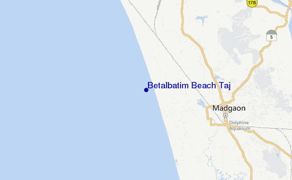 mapa de ubicación de Betalbatim Beach Taj