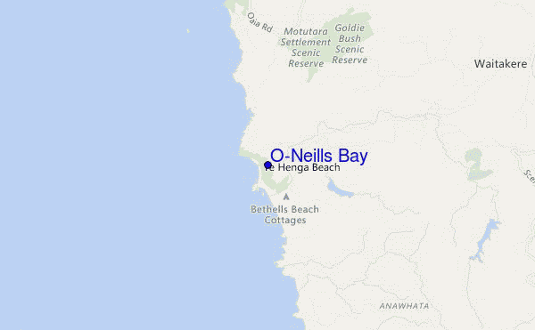 mapa de ubicación de O'Neills Bay