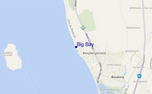 mapa de ubicación de Big Bay