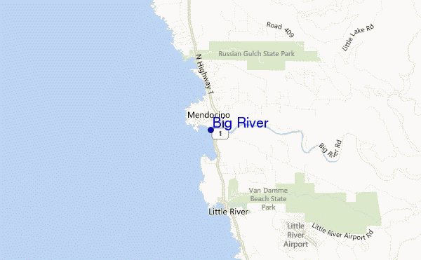mapa de ubicación de Big River