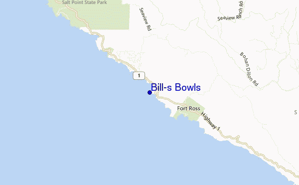 mapa de ubicación de Bill's Bowls