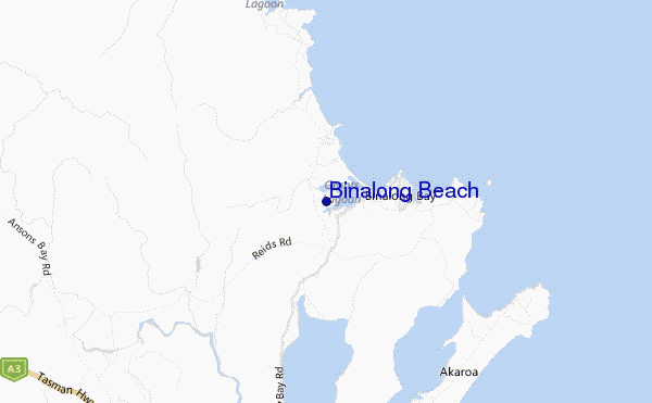 mapa de ubicación de Binalong Beach