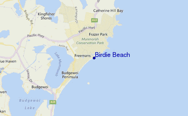 mapa de ubicación de Birdie Beach