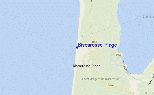 mapa de ubicación de Biscarosse Plage