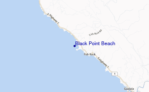 mapa de ubicación de Black Point Beach