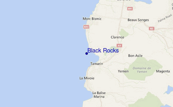 mapa de ubicación de Black Rocks