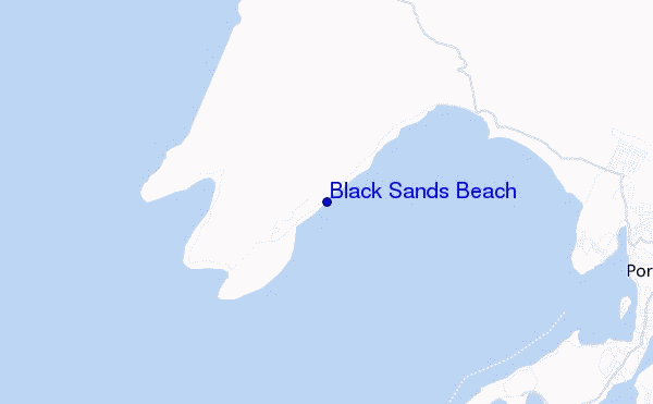 mapa de ubicación de Black Sands Beach