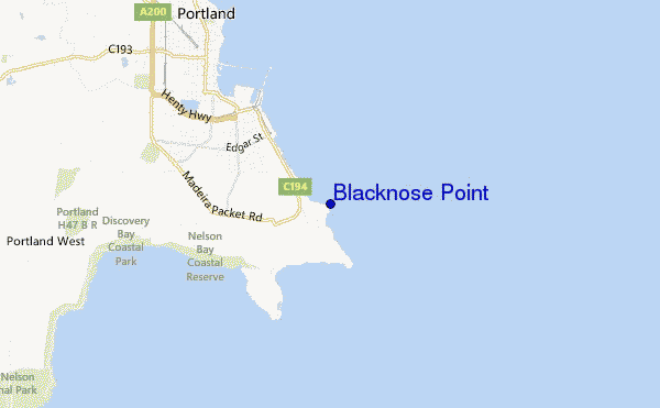 mapa de ubicación de Blacknose Point