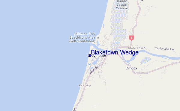 mapa de ubicación de Blaketown Wedge