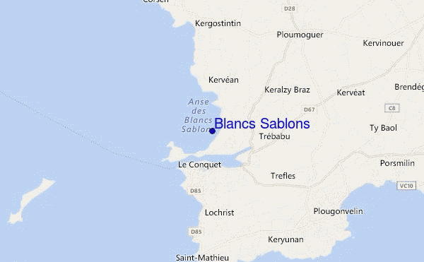 mapa de ubicación de Blancs Sablons