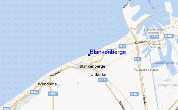 mapa de ubicación de Blankenberge