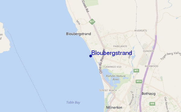 mapa de ubicación de Bloubergstrand