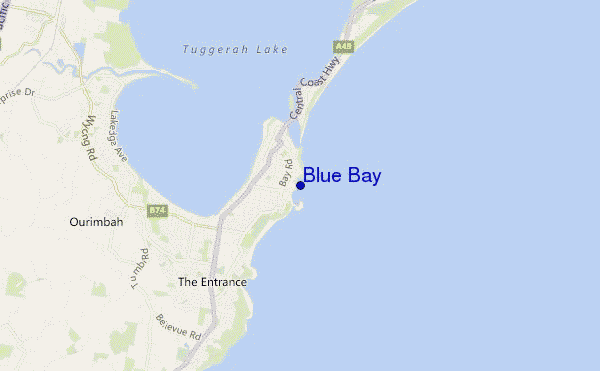 mapa de ubicación de Blue Bay