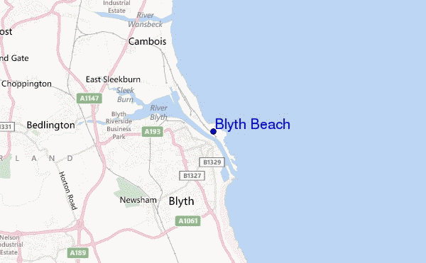 mapa de ubicación de Blyth Beach